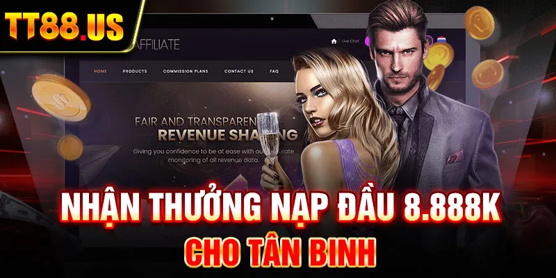 Nhận thưởng nạp đầu 8.888k cho tân binh 